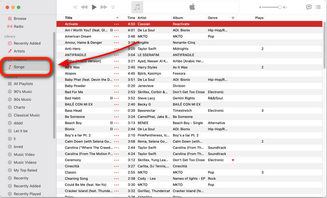 click songs classification on apple music