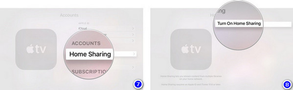 Turn on Home Sharing on Apple TV