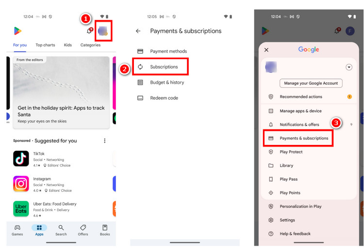 Cancel Audible through Google Play Store
