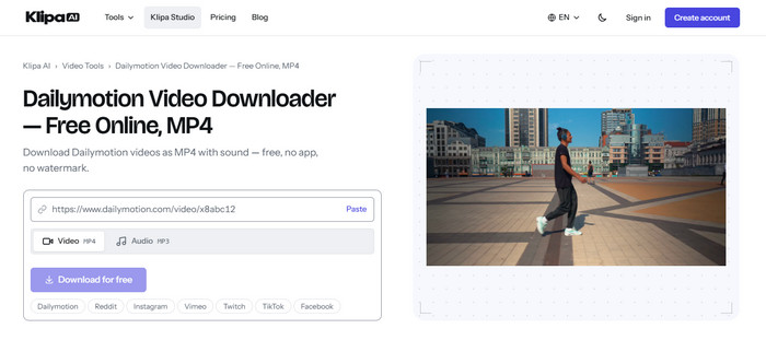 klipa.ai dailymotion converter