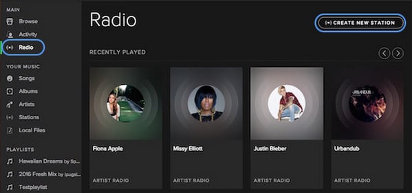 Radio on Spotify