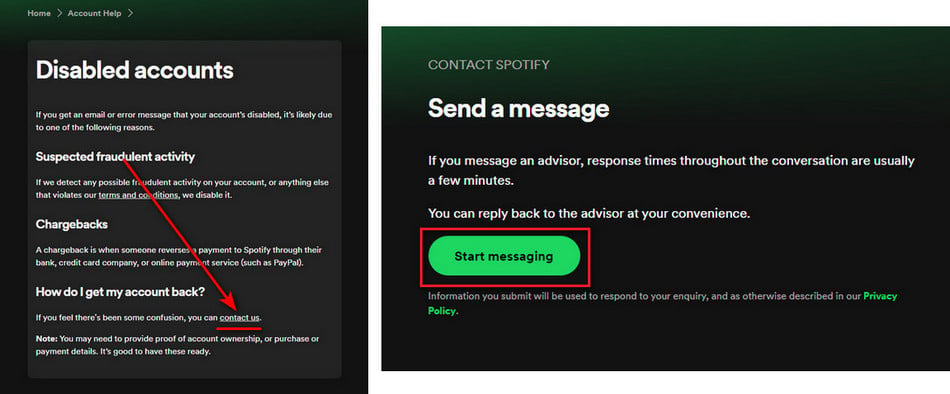 contact spotify service