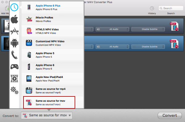 choose output format