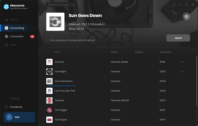 Start to download Spotify music