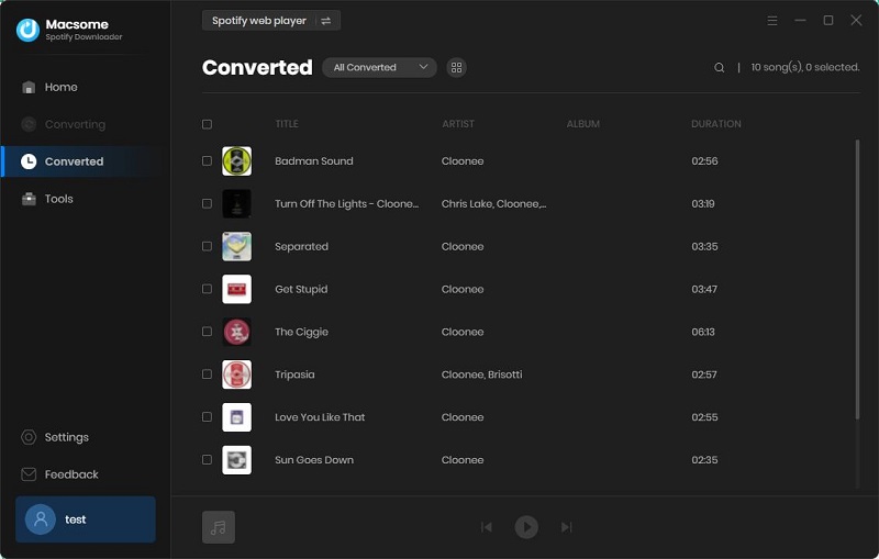 Check the downloaded Spotify music