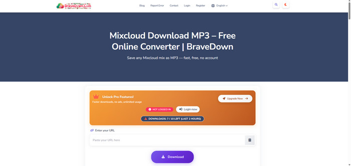 BraveDown Mixcloud Downloader Online