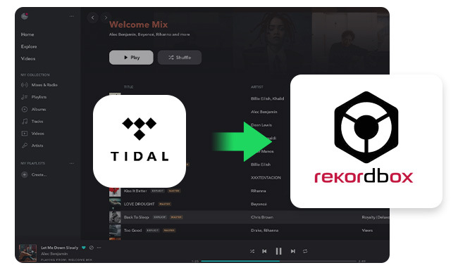 play tidal music on rekordbox online offline