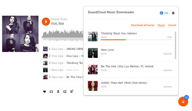 use addoncrop to dwnload soundcloud playlist