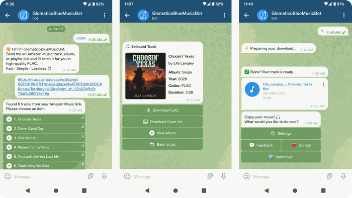 GlomaticoBlueMusicBot Amazon Music downloader on Telegram