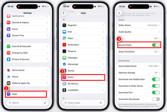 Apple Music Sound Check on iPhone