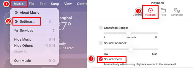 Apple Music Sound Check on Mac