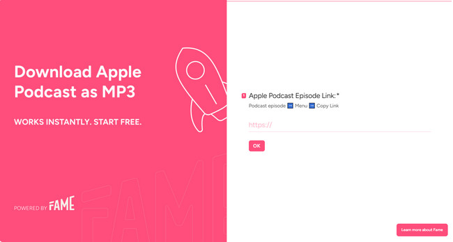 fame apple podcast downloader