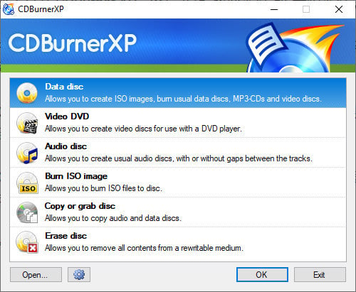 choose audio disc on cdburnner xp