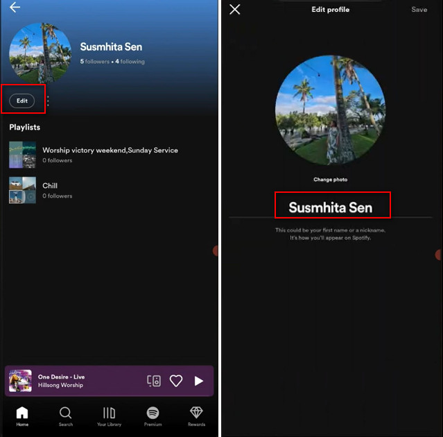 change spotify username on phone 2