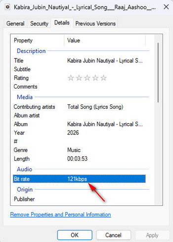 MP3Juices actual audio bitrate test