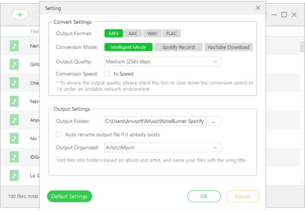 choose mp3 as the output format