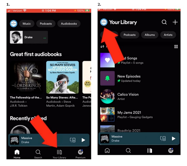 click your library button