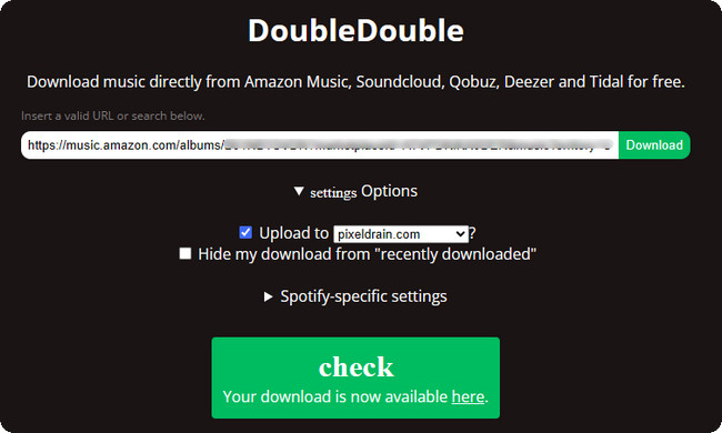 paste Amazon Music URL to DoubleDouble