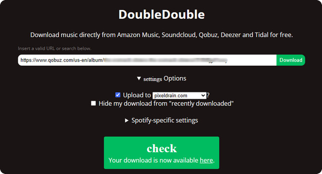 paste thr Qobuz url to Doubledouble