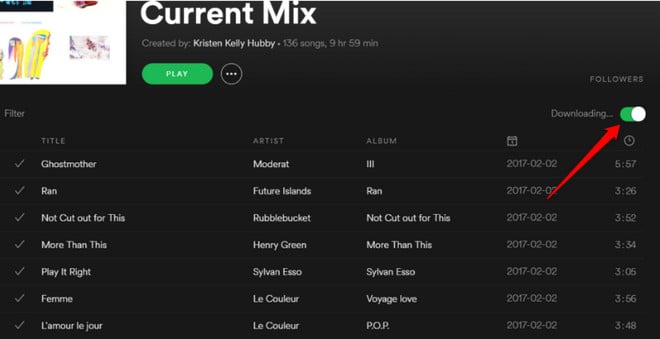 download spotify playlist on desktop