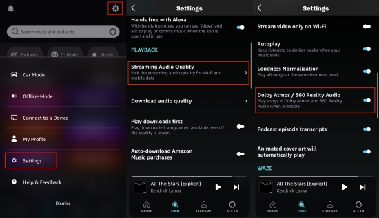 Get Amazon Music Dolby Atmos EAC3/AC4