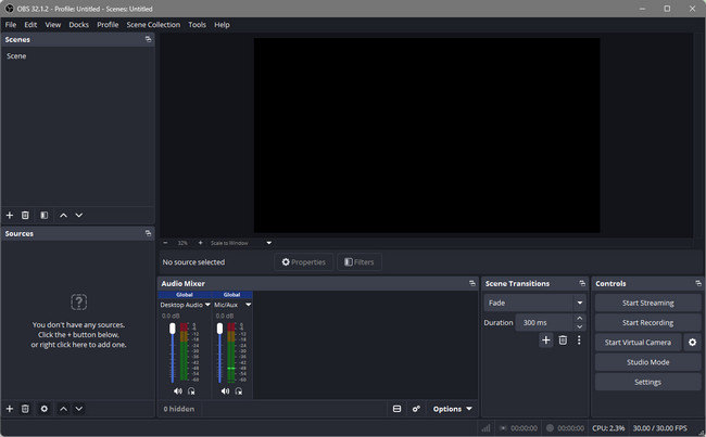 OBS Studio free audio recording and editing software