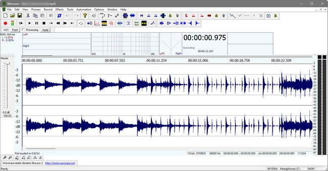 Wavosaur free audio recording and editing software