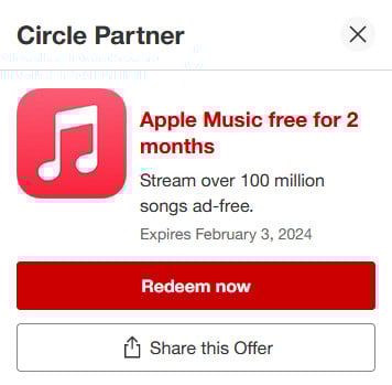get apple music free Through Target Circle