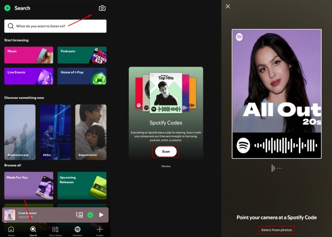 how to scan a spotify code