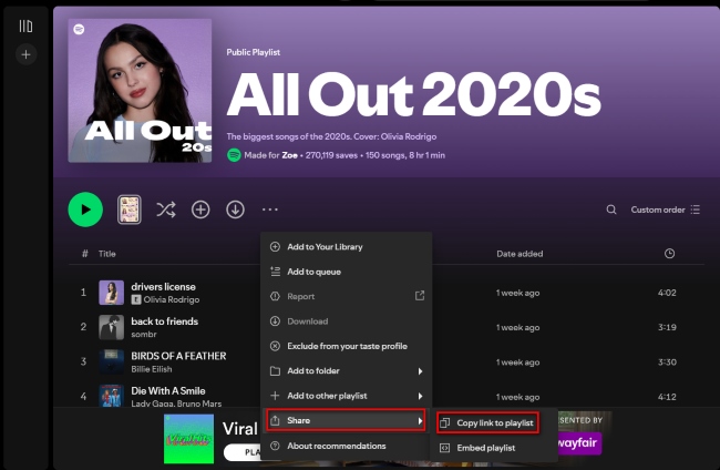 share spotify codes on the computer
