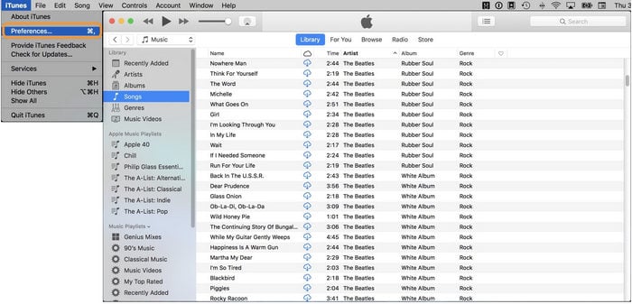 Turn off iCloud Music Library on Mac