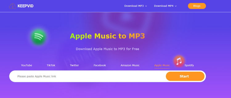keepvid apple music to mp3 free downloader