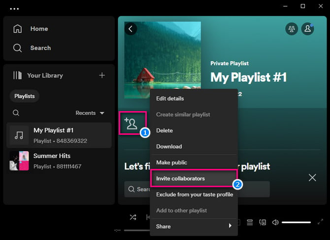 make a spotify collaborative playlist on desktop