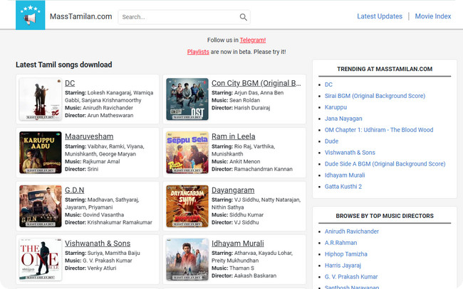 MassTamilan Download Tamil to MP3