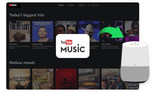 play youtube music on google home