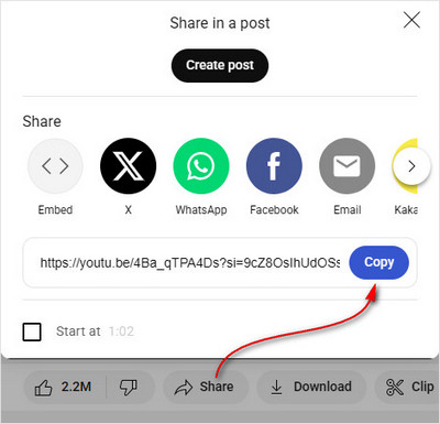 share youtube link