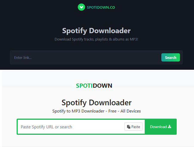main interface of the spotidown