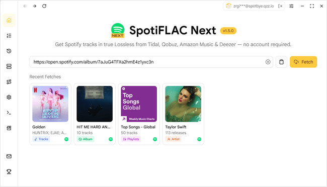 SpotiFLAC-Next Amazon Music downloader interface