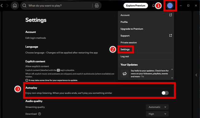 Turn off Spotify Autoplay on Desktop