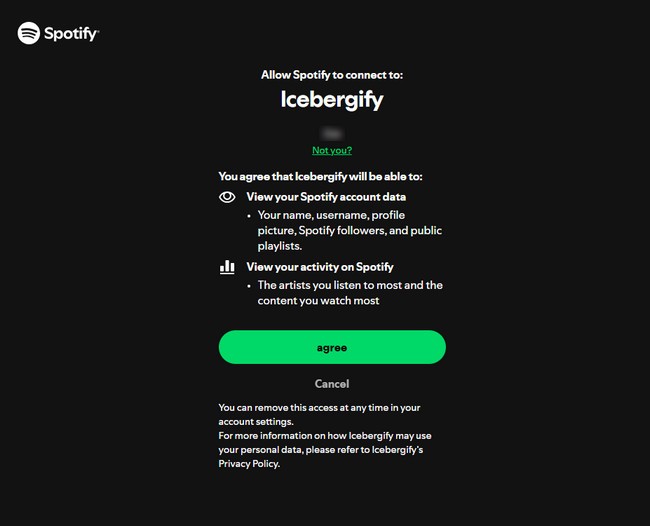 Log in to Spotify Account
