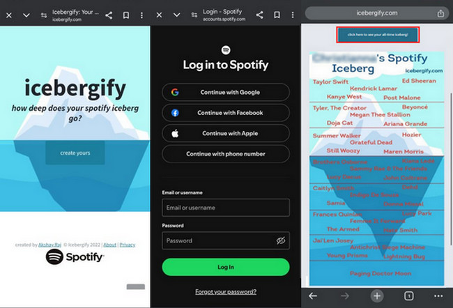Spotify Iceberg on Mobile