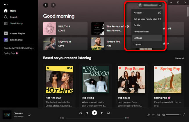 spotify setting