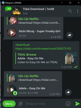 Telegram Tidal Music Downloader Free