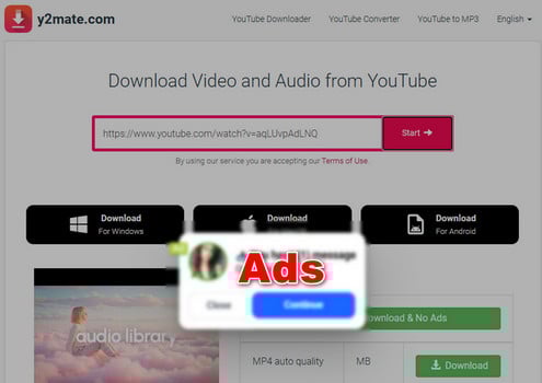  y2mate ads