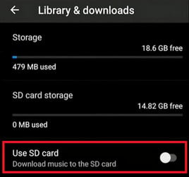 youtube music sd card setting