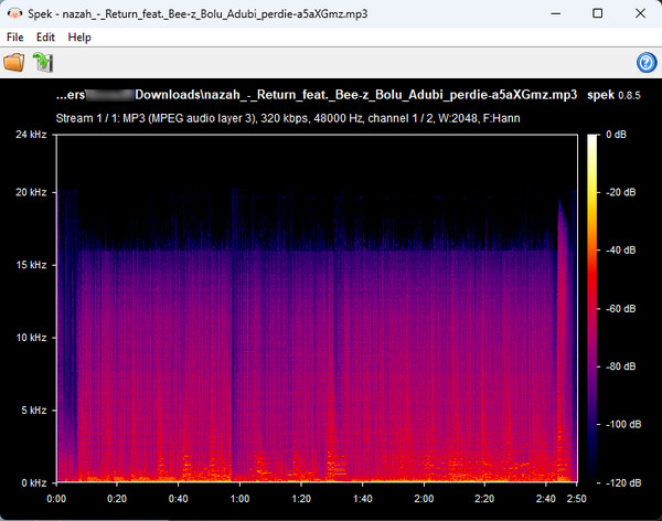 YTSave Audius 320 kbps MP3 spectrogram