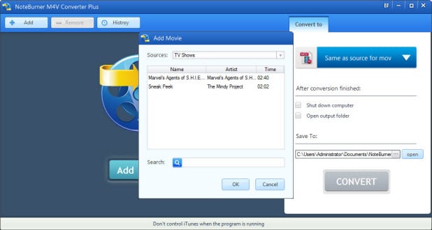 add itunes drm-ed videos to m4v to youtube converter