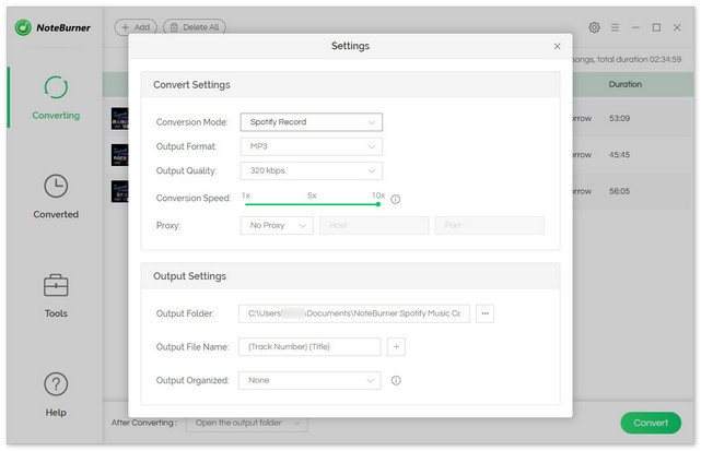 choose output format