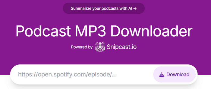 online Spotify podcast converter - podcastmp3.com