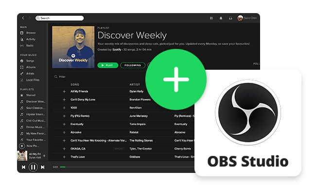 Add Spotify to OBS